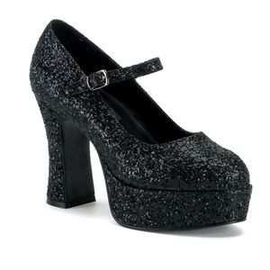 Black platforn glitter heels